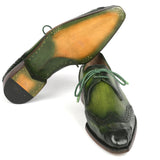 Paul Parkman Goodyear Welted Wingtip Derby Shoes Green in #color_