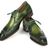 Paul Parkman Goodyear Welted Wingtip Derby Shoes Green in #color_