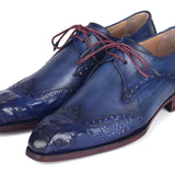 Paul Parkman Goodyear Welted Wingtip Derby Shoes Blue & Navy in #color_