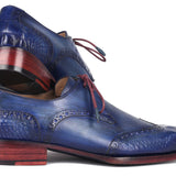 Paul Parkman Goodyear Welted Wingtip Derby Shoes Blue & Navy in #color_