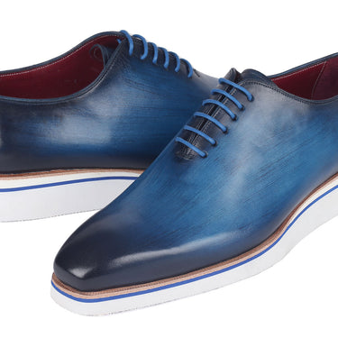 Paul Parkman Men's Smart Casual Wholecut Oxfords Blue in #color_