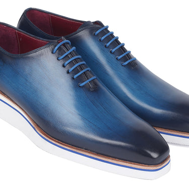 Paul Parkman Men's Smart Casual Wholecut Oxfords Blue in #color_