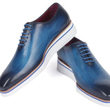 Paul Parkman Men's Smart Casual Wholecut Oxfords Blue in #color_