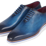 Paul Parkman Men's Smart Casual Wholecut Oxfords Blue in #color_