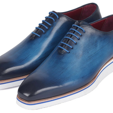 Paul Parkman Men's Smart Casual Wholecut Oxfords Blue in #color_