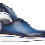 Paul Parkman Men's Smart Casual Wholecut Oxfords Blue in #color_