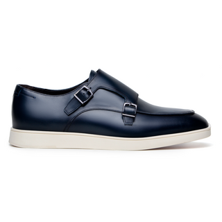 Belvedere Marcio in Navy Monk Strap Hybrid Dress Shoe in Navy #color_ Navy