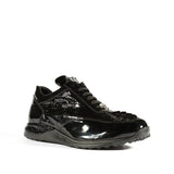 Mauri Blunt in Black Mens Exotic Hornback / Embossed Patent Leather Casual Sneakers in #color_