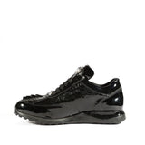 Mauri Blunt in Black Mens Exotic Hornback / Embossed Patent Leather Casual Sneakers in #color_