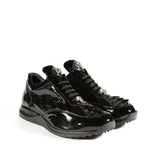 Mauri Blunt in Black Mens Exotic Hornback / Embossed Patent Leather Casual Sneakers in #color_