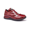 Mauri Blunt in Ruby Red Mens Exotic Hornback / Embossed Patent Leather Casual Sneakers in Ruby Red #color_ Ruby Red