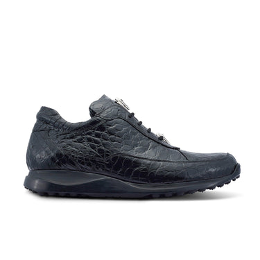 Mauri Bloodshed in Black Mens Exotic Alligator Casual Sneakers in Black #color_ Black