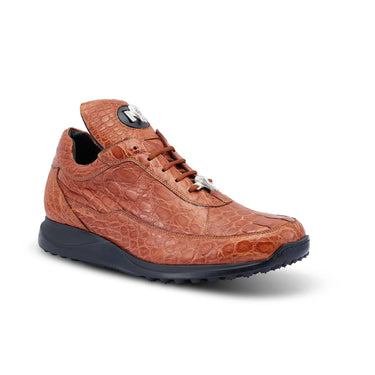 Mauri Bloodshed in Cognac Mens Exotic Alligator Casual Sneakers in #color_