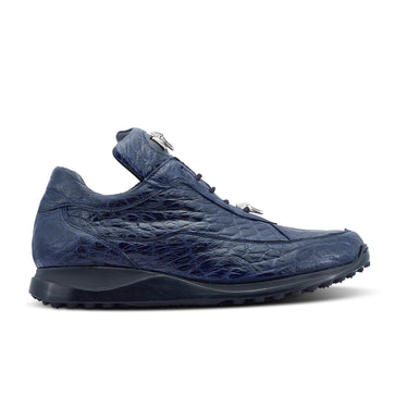 Mauri Bloodshed in Wonder Blue Mens Exotic Alligator Casual Sneakers in Wonder Blue #color_ Wonder Blue