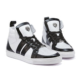 Mauri Blackjack in Black / White Mens Exotic Crocodile / Patent / Nappa Leather High-Top Sneakers in #color_