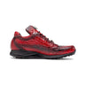 Mauri Bloodshed in Red / Dirty Black Mens Exotic Alligator Casual Sneakers in Red Dirty Black #color_ Red Dirty Black