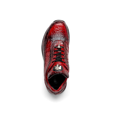 Mauri Bloodshed in Red / Dirty Black Mens Exotic Alligator Casual Sneakers in #color_