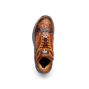 Mauri Bloodshed in Toffee / Dirty Gold Mens Exotic Alligator Casual Sneakers in #color_