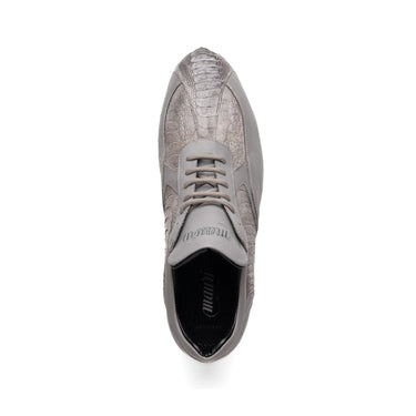 Mauri Bolt in Light Grey Mens Exotic Ostrich Leg / Nappa Leather Casual Sneakers in #color_