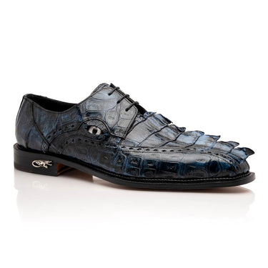 Mauri Borsieri in Night Blue Mens Exotic Crocodile / Hornback Derby Oxfords in #color_