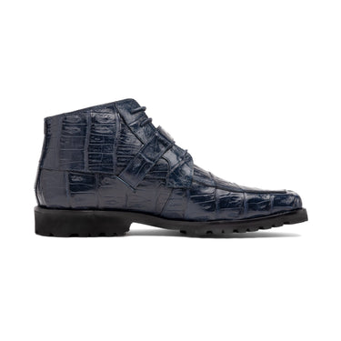 Mauri Bulletproof in Wonder Blue Mens Exotic Crocodile Strap Derby Boots in #color_