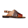 Mauri Cayman in Multi Brown / Sport Rust Mens Exotic Alligator / Hornback Sandals in Multi Brown Sport Rust #color_ Multi Brown Sport Rust