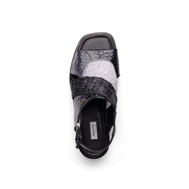 Mauri Cayman in Multi Grey / Black Mens Exotic Alligator / Hornback Sandals in #color_