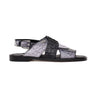 Mauri Cayman in Multi Grey / Black Mens Exotic Alligator / Hornback Sandals in Multi Grey Black #color_ Multi Grey Black