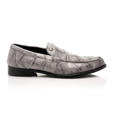 Mauri Chapel in Light Grey Mens Exotic Alligator Slip-on Loafers in Light Grey #color_ Light Grey