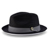 Montique Carter White Bottom Polybraid Straw Fedora in Black #color_ Black