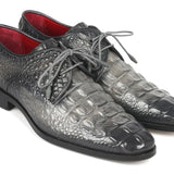 Paul Parkman Crocodile Embossed Calfskin Derby Shoes in Gray in #color_