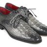 Paul Parkman Crocodile Embossed Calfskin Derby Shoes in Gray in #color_