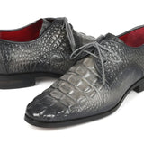 Paul Parkman Crocodile Embossed Calfskin Derby Shoes in Gray in #color_