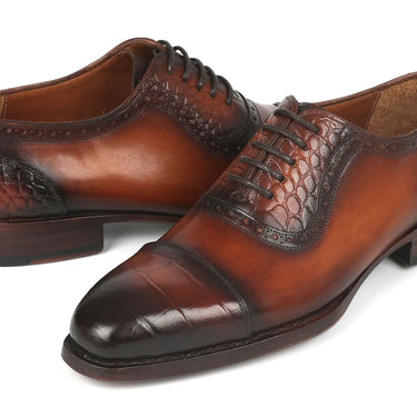 Paul Parkman Goodyear Welted Cap Toe Oxfords in Brown in #color_