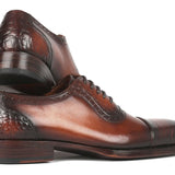 Paul Parkman Goodyear Welted Cap Toe Oxfords in Brown in #color_