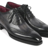 Paul Parkman Goodyear Welted Men's Wingtip Oxfords in Black & Gray in #color_