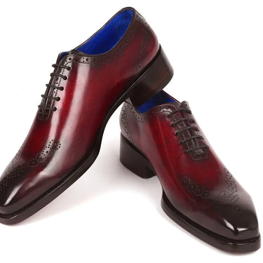 Paul Parkman Goodyear Welted Punched Oxfords in Bordeaux in #color_