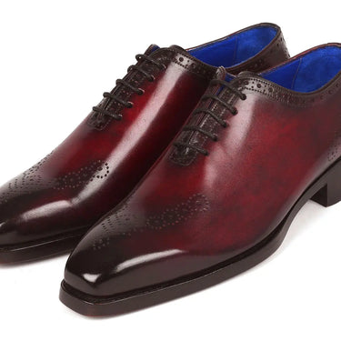 Paul Parkman Goodyear Welted Punched Oxfords in Bordeaux in #color_