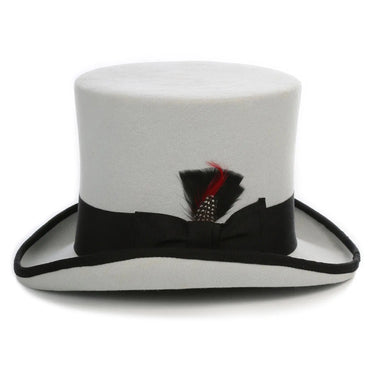 Ferrecci Premium Top Hat in Grey & Black Wool Victorian Elegance in #color_