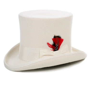 Ferrecci Premium Top Hat in Off White Wool Victorian Elegance in Off White #color_ Off White