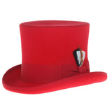 Ferrecci Premium Top Hat in Red Wool Victorian Elegance in #color_