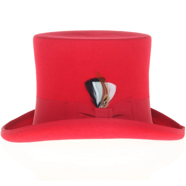 Ferrecci Premium Top Hat in Red Wool Victorian Elegance in #color_