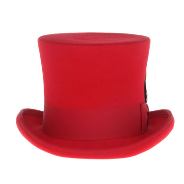 Ferrecci Premium Top Hat in Red Wool Victorian Elegance in #color_