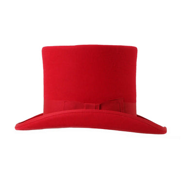 Ferrecci Premium Top Hat in Red Wool Victorian Elegance in #color_