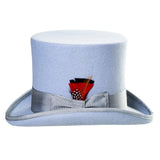 Ferrecci Premium Top Hat in Sky Blue Wool Victorian Elegance in Sky Blue #color_ Sky Blue