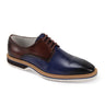 Giovanni Reggie Patina Two-Tone Derby Shoes in Blue Brown #color_ Blue Brown