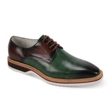 Giovanni Reggie Patina Two-Tone Derby Shoes in Hunter Green Brown #color_ Hunter Green Brown