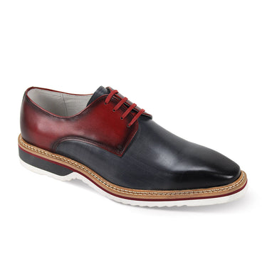 Giovanni Reggie Patina Two-Tone Derby Shoes in Charcoal Wine #color_ Charcoal Wine