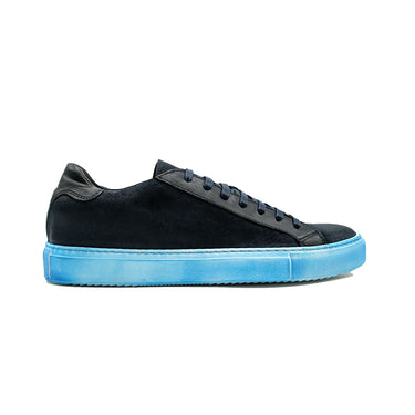 Giovacchini Rino in Antique Blue Waxed Suede Sneakers in #color_