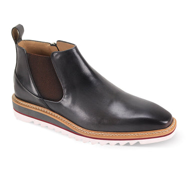 Giovanni Royce Patina Leather Chelsea Boots in Charcoal #color_ Charcoal